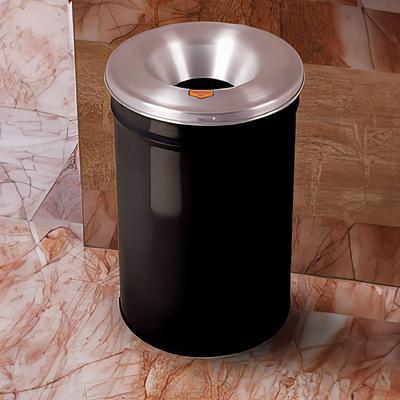 Justrite 26606K 6 gallon Cease-Fire Safety Waste Receptacle w/ Aluminum Head - Steel, Black