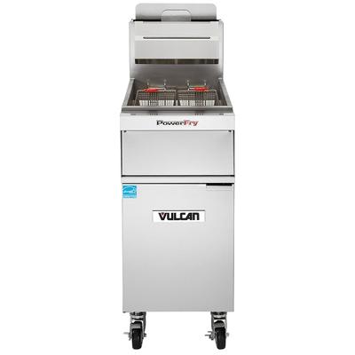 Vulcan 1VK45AF NG Commercial Gas Fryer - 50 lb Vat, Floor Model, Natural Gas, Solid State Analog Controls, KleenScreen Filtration System, Stainless Steel, Gas Type: NG
