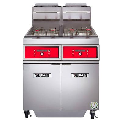 Vulcan 2TR45AF PowerFry3 Commercial Gas Fryer - (2) 50 lb Vats, Floor Model, Liquid Propane, Stainless Steel, Gas Type: LP