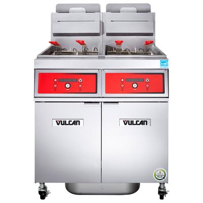 Vulcan 2VK85DF LP Commercial Gas Fryer - (2) 90 lb Vats, Floor Model, Liquid Propane, 170-180 lb 2 Unit, Digital Controls, Stainless Steel, Gas Type: LP