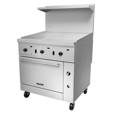 Vulcan 36C-36G LP 36" Commercial Gas Range w/ Full Griddle & Convection Oven, Liquid Propane, Stainless Steel, Gas Type: LP, 115 V