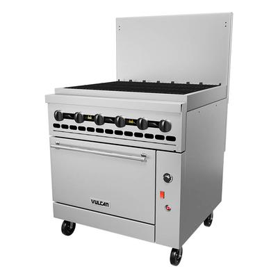 Vulcan 36S-36CBP 36" Commercial Gas Range w/ Charbroiler & Standard Oven, Liquid Propane, 1 Standard Oven, 1 Charbroiler, Stainless Steel, Gas Type: LP