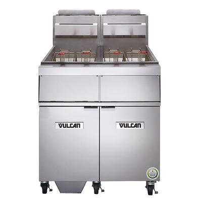 Vulcan 3GR45MF LP Commercial Gas Fryer - (3) 50 lb Vats, Floor Model, Liquid Propane, Millivolt Controls, KleenScreen Filtration, Stainless Steel, Gas Type: LP