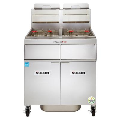 Vulcan 3TR45DF LP Commercial Gas Fryer - (3) 50 lb Vats, Floor Model, Liquid Propane, Stainless Steel, Gas Type: LP