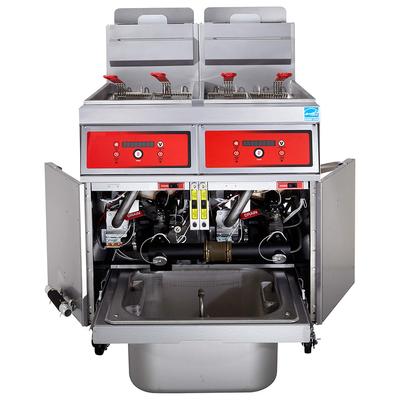 Vulcan 3VK45DF PowerFry5 Commercial Gas Fryer - (3) 50 lb Vats, Floor Model, Natural Gas, Digital Controls & KleenScreen Filtration, Stainless Steel, Gas Type: NG