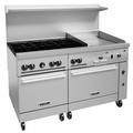 Vulcan 60SC-6B24GT 60" 6 Burner Commercial Gas Range w/ Griddle, (1) Standard & (1) Convection Oven, Liquid Propane, Stainless Steel