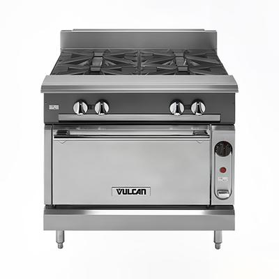 Vulcan V2FT36C NG 36" Commercial Gas Range w/ 2 French Tops & Convection Oven, Natural Gas, Stainless Steel, Gas Type: NG
