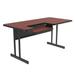 Correll BL3048-21-09-09 Rectangular Bi Level Work Station, 48"W x 30"D - Cherry/Black T-Mold, Red