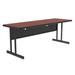 Correll CS2460-21-09-09 Rectangular Desk Height Work Station, 60"W x 24"D - Cherry/Black T-Mold, Red