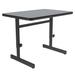 Correll CSA2448-15-09-09 Rectangular Adjustable Height Work Station, 48"W x 24"D - Gray Granite/Black T-Mold