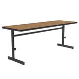 Correll CSA2460-06-09-09 Rectangular Adjustable Height Work Station, 60"W x 24"D - Medium Oak/Black T-Mold, Brown