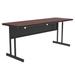 Correll WS2472-20-09-09 Rectangular Desk Height Work Station, 72"W x 24"D - Mahogany/Black T-Mold, Red