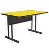 Correll WS3048-38-09-09 Rectangular Desk Height Work Station, 48"W x 30"D - Yellow/Black T-Mold