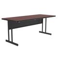 Correll WS3072-20-09-09 Rectangular Desk Height Work Station, 72"W x 30"D - Mahogany/Black T-Mold, Red
