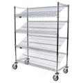 Eagle Group M1848Z-4 Visual Merchandising Cart - (4) 18x48" Shelves, Chrome Finish