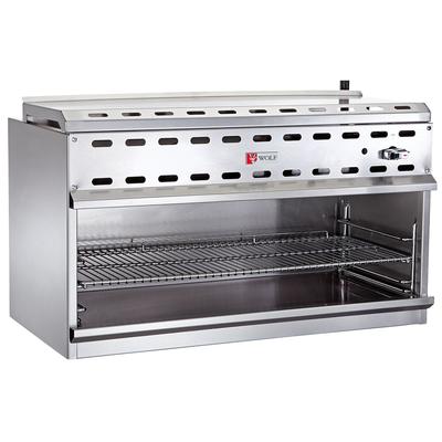 Wolf WICM48 NG 48" Gas Cheese Melter w/ Infrared Burner, Stainless, Natural Gas, Silver, Gas Type: NG