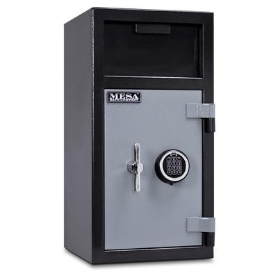 Mesa MFL2714E-ILK BLKGR 1.3 cu ft 2 Compartment Drop Safe w/ Electronic Lock, Black / Grey