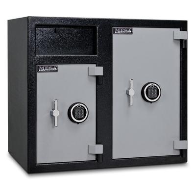 Mesa MFL2731EE BLKGR 6.7 cu ft 2 Compartment Drop Safe w/ Electronic Lock, Steel, Black / Grey