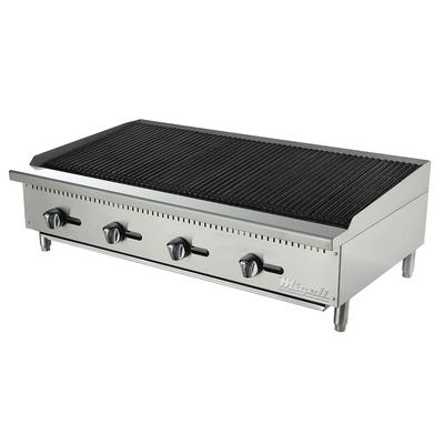 Migali C-RB48 Competitor Series 48" Natural Gas Charbroiler w/ Cast Iron Grates, 140, 000 BTU, Stainless Steel, Gas Type: NG