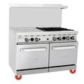Migali C-RO4-24GL-LP 48" 4 Burner Commercial Gas Range w/ Griddle & (2) Space Saver Ovens, Liquid Propane, Stainless Steel, Gas Type: LP