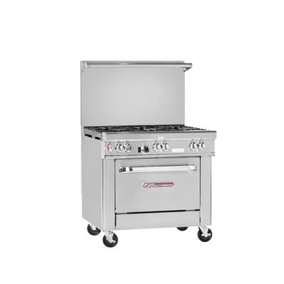 Southbend 4364D-2CR LP 36" 2 Burner Commercial Gas Range w/ Charbroiler & Standard Oven, Liquid Propane, Stainless Steel, Gas Type: LP