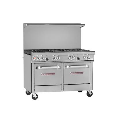 Southbend 448EE-4T NG 48" Commercial Gas Range w/ Griddle & 2 Space Saver Ovens, Natural Gas, Stainless Steel, Gas Type: NG