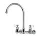 Krowne 14-802L-L-G4 Wall Mount Faucet w/ 8 1/2" Gooseneck Spout & Lever Handles - 8" Centers, 1.5 GPM