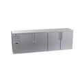 Krowne BS108L-SSS 108" Bar Refrigerator - 4 Swinging Solid Doors, Stainless, 115v, Stainless Top, Front, & Sides, Silver