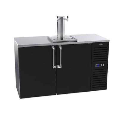 Krowne DB60R-BSS 60" Kegerator Commercial Beer Dispenser w/ 2 Keg Capacity - 2 Column, Black, 115v, 1 Column
