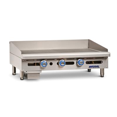 Imperial IGG-36 LP 36" Gas Commercial Griddle w/ Thermostatic Controls - 1" Grooved Steel Plate, Liquid Propane, 90,000 BTU, 36" W x 24" D, Stainless Steel, Gas Type: LP