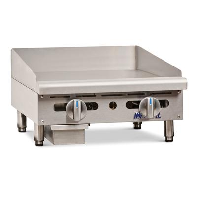 Imperial IMGA-2428 LP 24" Gas Commercial Griddle w/ Manual Controls - 3/4" Steel Plate, Liquid Propane, Stainless Steel, Gas Type: LP
