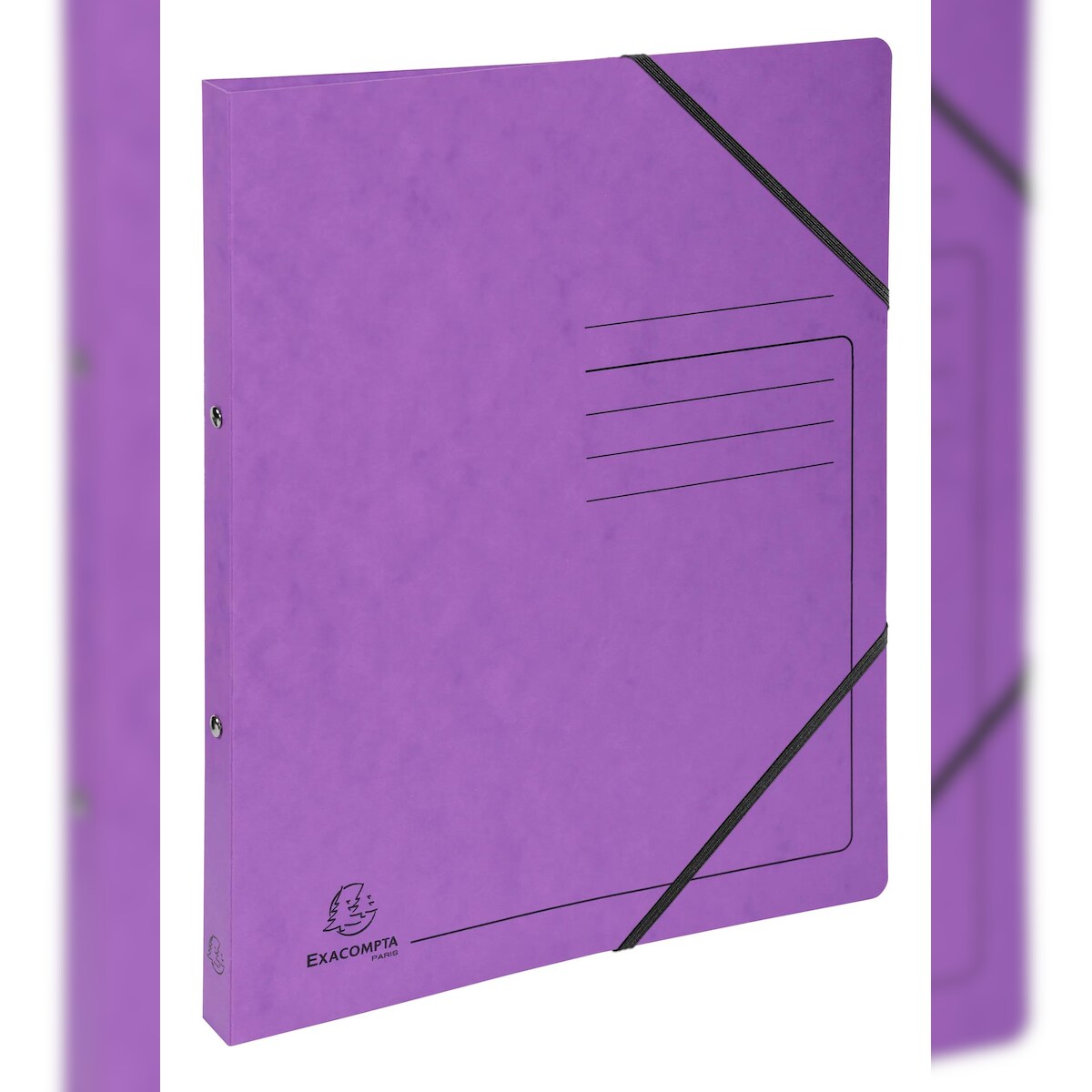 Exacompta 542558E 10x Ringhefter 2 Ringe 15mm, Colorspan-Karton bedruckt - A4 - Violett Image