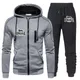 Tuta da uomo tuta da Jogging Casual Set da esterno felpe con cerniera + pantaloni sportivi neri 2