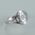 COOLTIME Star of David Ring Women Men Stainless Steel Jewish Amulet Pentagram Religious Ring 2024