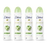 Dove Advanced Care Dry Spray Antiperspirant Deodorant For Women Cool Essentials For 48 Hour Protection & Soft Comfortable Underarms Green Tea 3.8 Ounce (Pack Of 4)