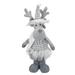 12-Inch Gray and White Standing Tabletop Moose Christmas Figure - 12"