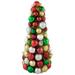 15.75" Traditional Colors 3-Finish Shatterproof Ball Christmas Tree with Tinsel