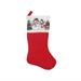 19" Christmas Traditions Red White and Gold Glittered Jolly Snowmen Scene Bordered Stocking