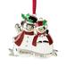 3.5" Silver-Plated Snowmen Parents to Be Christmas Ornament with European Crystals