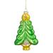 5.25" Green and Gold Glass Christmas Tree Hanging Ornament