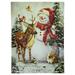 LED Lighted Snowman and Reindeer Christmas Canvas Wall Art 15.75" x 11.75"