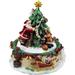 6" Animated Santa Claus and Christmas Tree Winter Scene Rotating Music Box