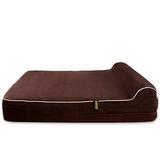 Dog Bed Replacement Cover (ONLY) Memory Foam Beds - Brown - Large