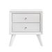 2 Drawers Wooden Nightstand with Faux Crystal Knob in White