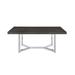 Rectangular Trestle Base Dining Table in Dark Oak and Chrome