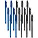 100 Pack of Bulk Wholesale Ballpoint Pens Containing 5 Pens in 2 Colors Per Pack for School Office Classroom Teachers and Students - 500 Ballpoint Pens in Black Blue