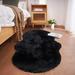 iLieber Faux Sheepskin Soft Fluffy Fur 2x4 Black Area Rug Washable Rugs Bedside Rug Plush Rug Nursery Rug for Living Room Bedroom Teen Room