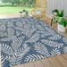 Nevis Palm Frond Navy/Ivory 9 ft. x 12 ft. Indoor/Outdoor Area Rug