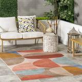 nuLOOM Lori Contemporary Machine Washable Indoor/Outdoor Area Rug 5 x 8 Multicolor