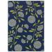 4 x 6 ft. Indigo & Lime Green Floral Indoor or Outdoor Area Rug